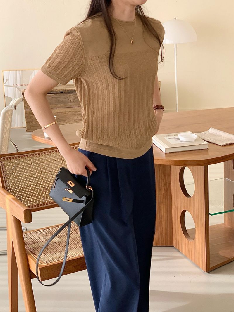 BOWEN - Korean Women Fashion - #Kfashion - Scaci Short Knit Top - 8