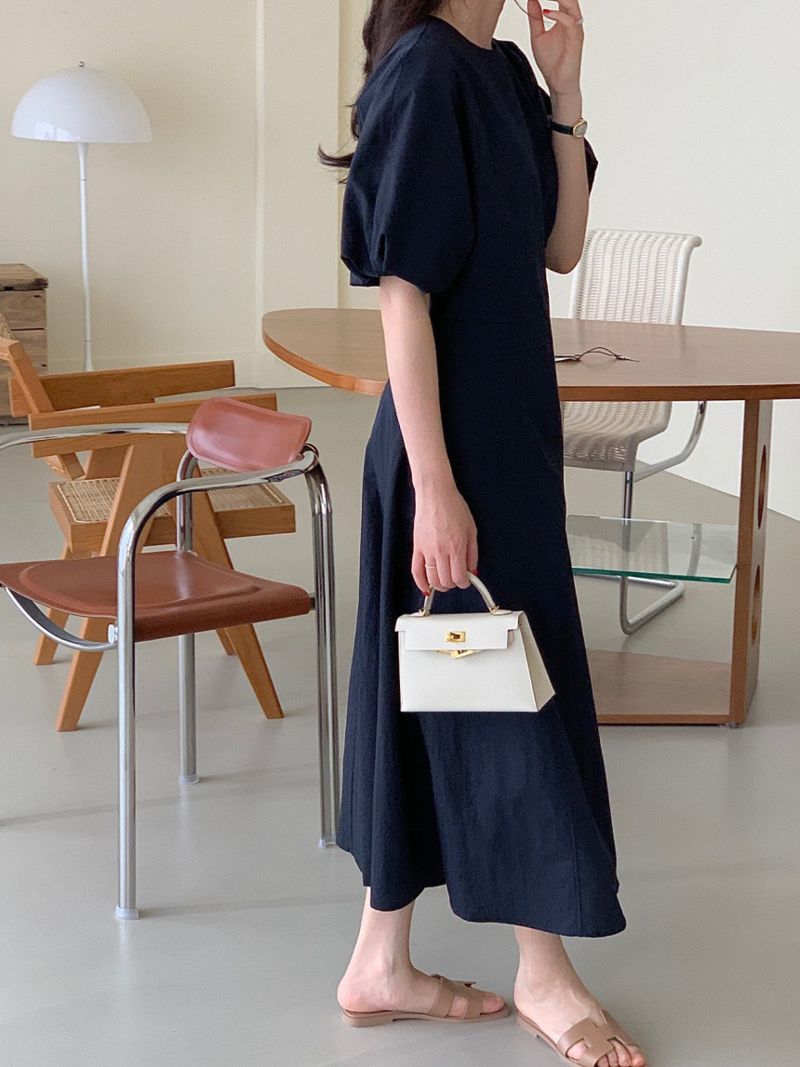 BOWEN - Korean Women Fashion - #Kfashion - Tulip Puff One-piece - 10