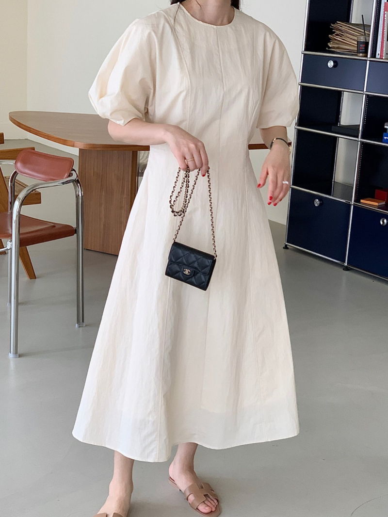 BOWEN - Korean Women Fashion - #Kfashion - Tulip Puff One-piece - 3