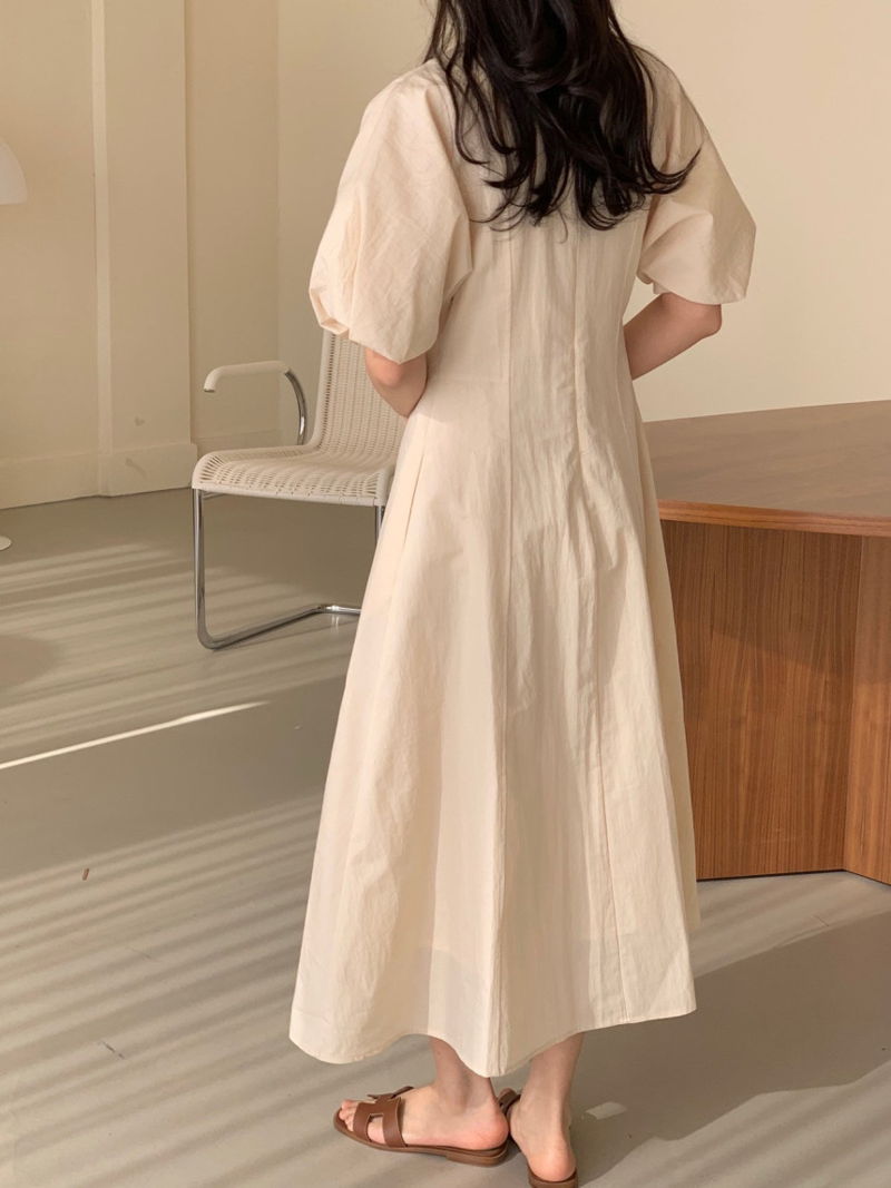 BOWEN - Korean Women Fashion - #Kfashion - Tulip Puff One-piece - 6