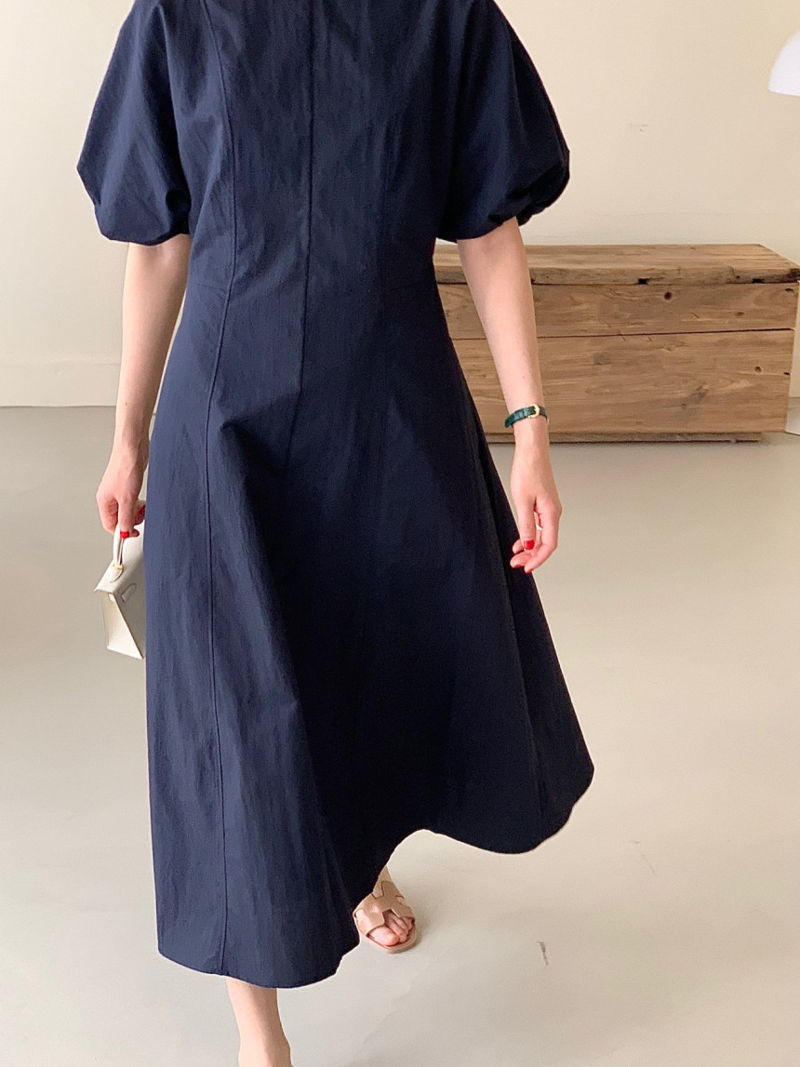 BOWEN - Korean Women Fashion - #Kfashion - Tulip Puff One-piece - 8