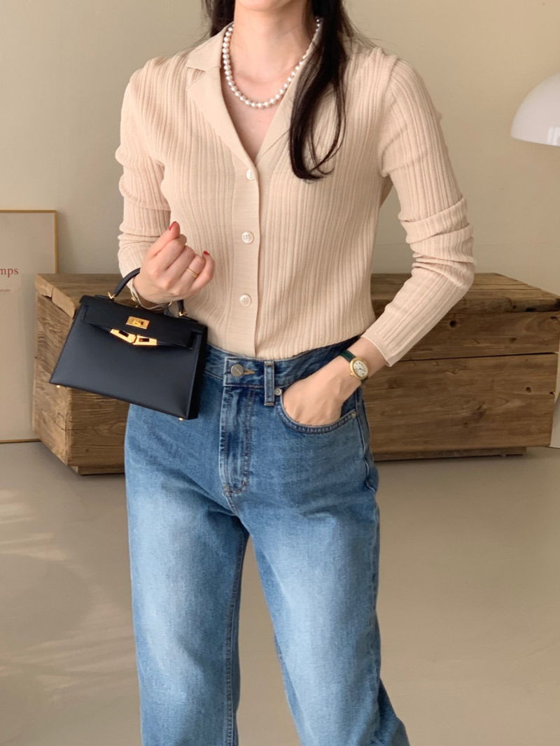 BOWEN - Korean Women Fashion - #Kfashion - Classic Collar Cardigan - 4