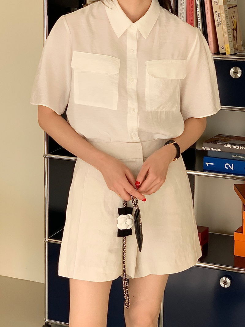 BOWEN - Korean Women Fashion - #Kfashion - Mini Pocket Shirt - 4