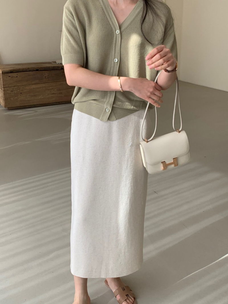 BOWEN - Korean Women Fashion - #Kfashion - Summer Linen H Skirt