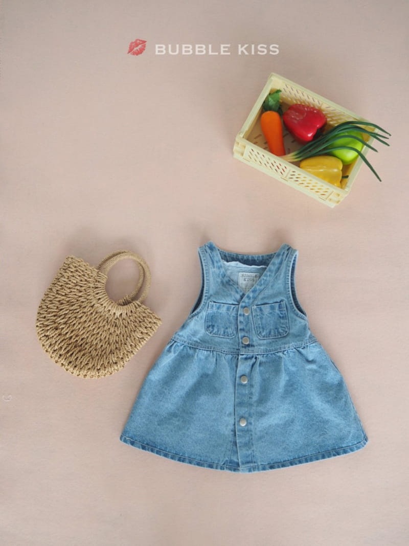 BUBBLE KISS - Korean Children Fashion - #Kfashion4kids - Denim One-piece