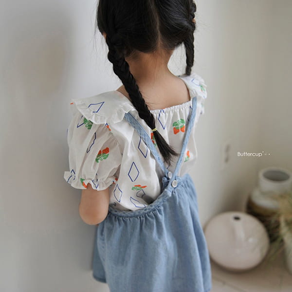 BUTTERCUP - Korean Children Fashion - #Kfashion4kids - String Dungarees Denim Skirt