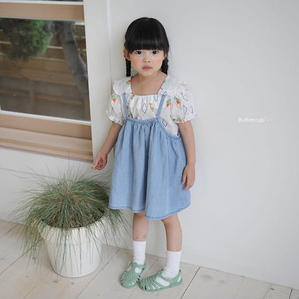 BUTTERCUP - Korean Children Fashion - #Kfashion4kids - String Dungarees Denim Skirt - 5