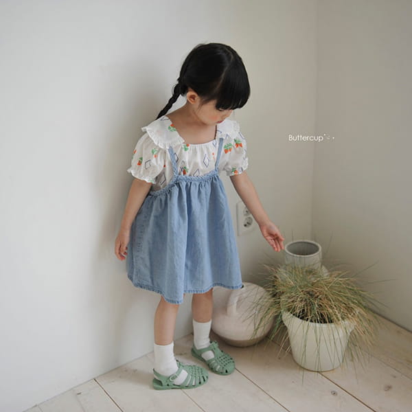 BUTTERCUP - Korean Children Fashion - #Kfashion4kids - String Dungarees Denim Skirt - 6