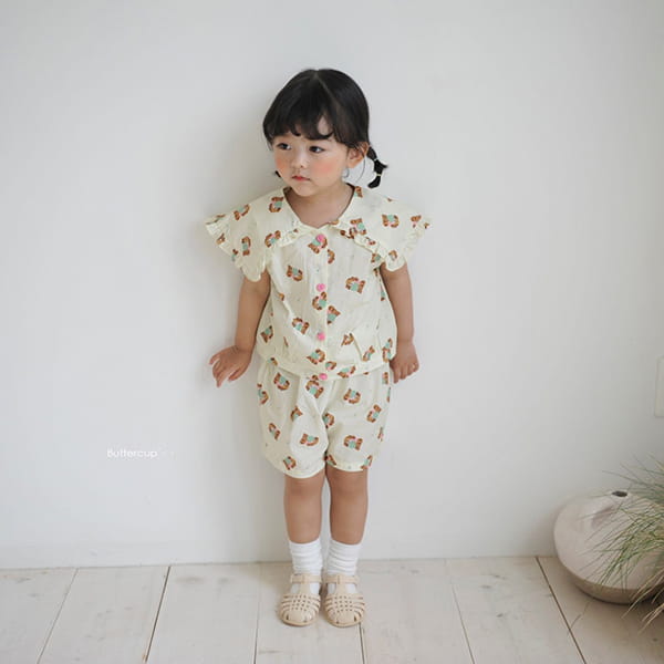 BUTTERCUP - Korean Children Fashion - #Kfashion4kids - Puppy Frill Collar Top Bottom Set - 6