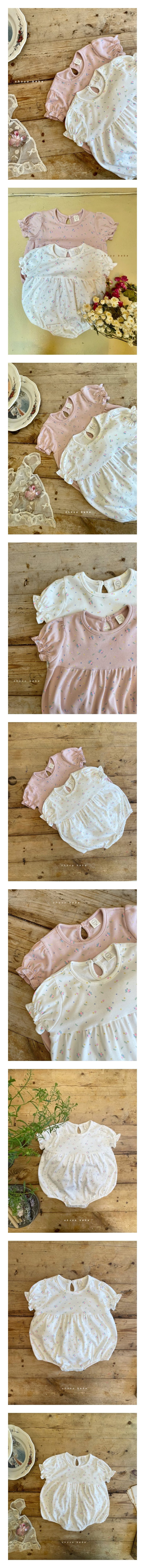 CHOCO-BEBE - Korean Children Fashion - #Kfashion4kids - Flower Cozy Bodysuit 
