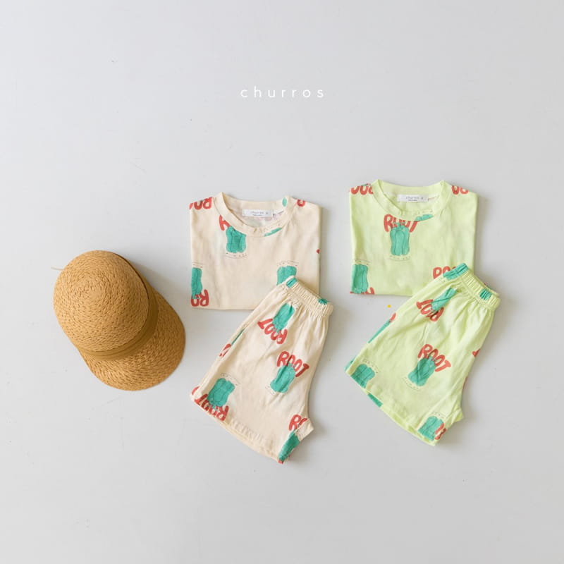 CHURROS - Korean Children Fashion - #Kfashion4kids - Piment Fruit Top Bottom Set - 10