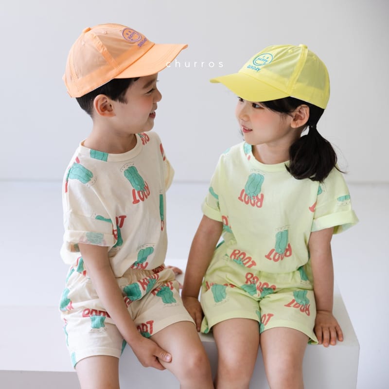 CHURROS - Korean Children Fashion - #Kfashion4kids - Piment Fruit Top Bottom Set - 2
