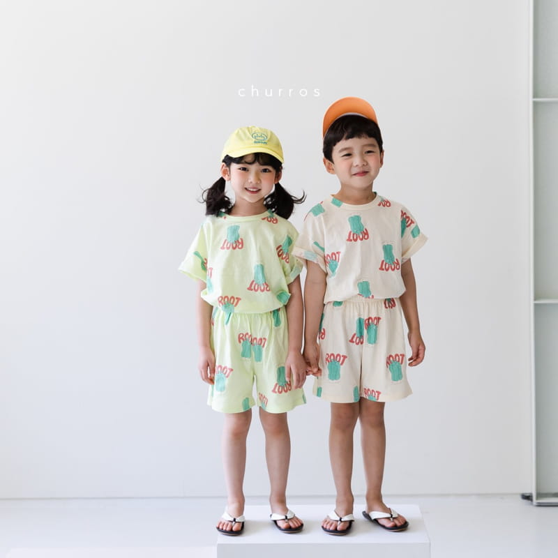 CHURROS - Korean Children Fashion - #Kfashion4kids - Piment Fruit Top Bottom Set - 3