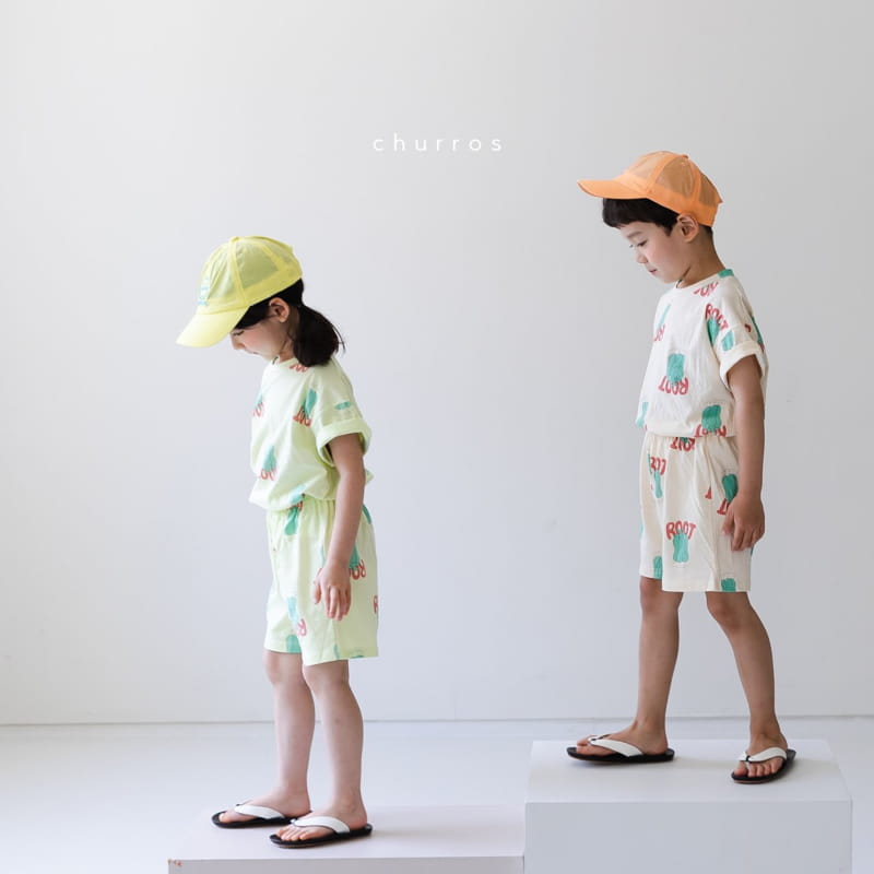 CHURROS - Korean Children Fashion - #Kfashion4kids - Piment Fruit Top Bottom Set - 4