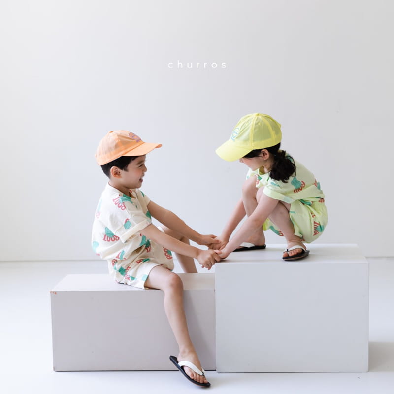 CHURROS - Korean Children Fashion - #Kfashion4kids - Piment Fruit Top Bottom Set - 5