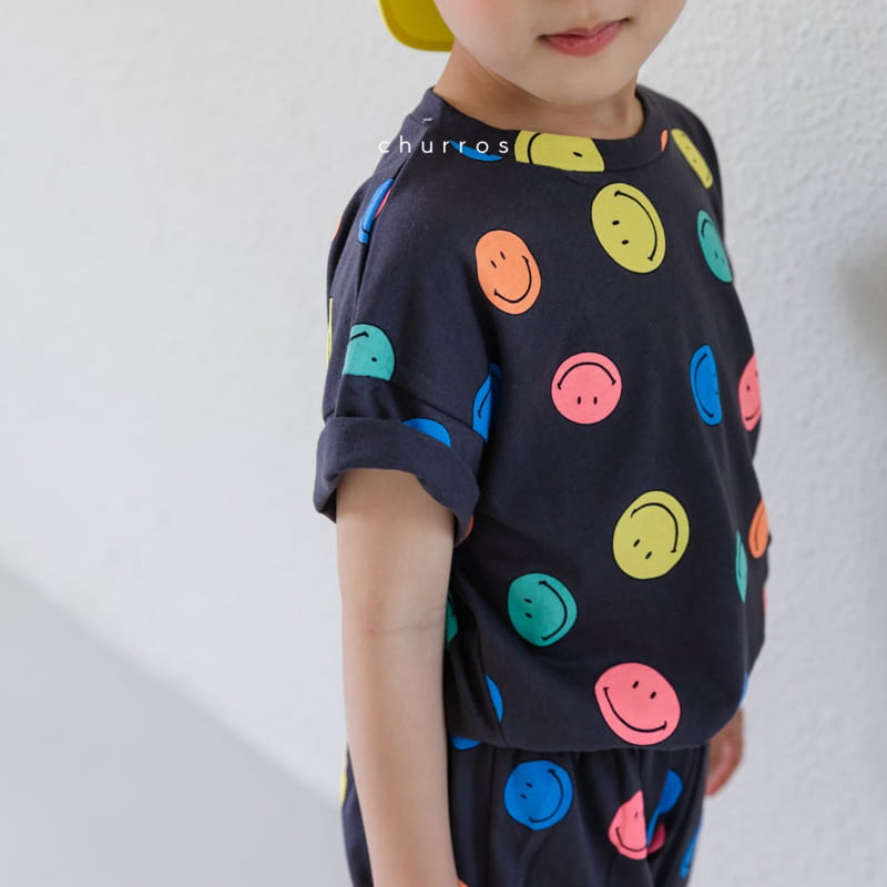 CHURROS - Korean Children Fashion - #Kfashion4kids - Color Smile Top Bottom Set - 10