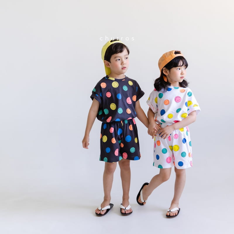 CHURROS - Korean Children Fashion - #Kfashion4kids - Color Smile Top Bottom Set - 11
