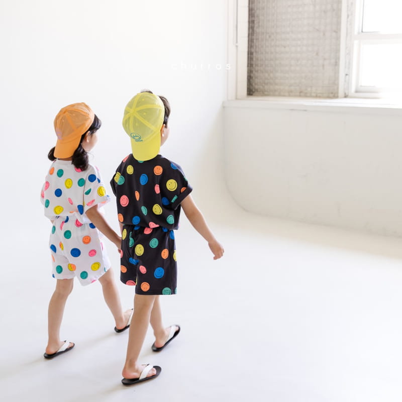 CHURROS - Korean Children Fashion - #Kfashion4kids - Color Smile Top Bottom Set - 12