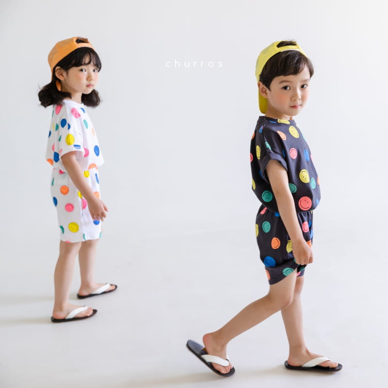 CHURROS - Korean Children Fashion - #Kfashion4kids - Color Smile Top Bottom Set - 5