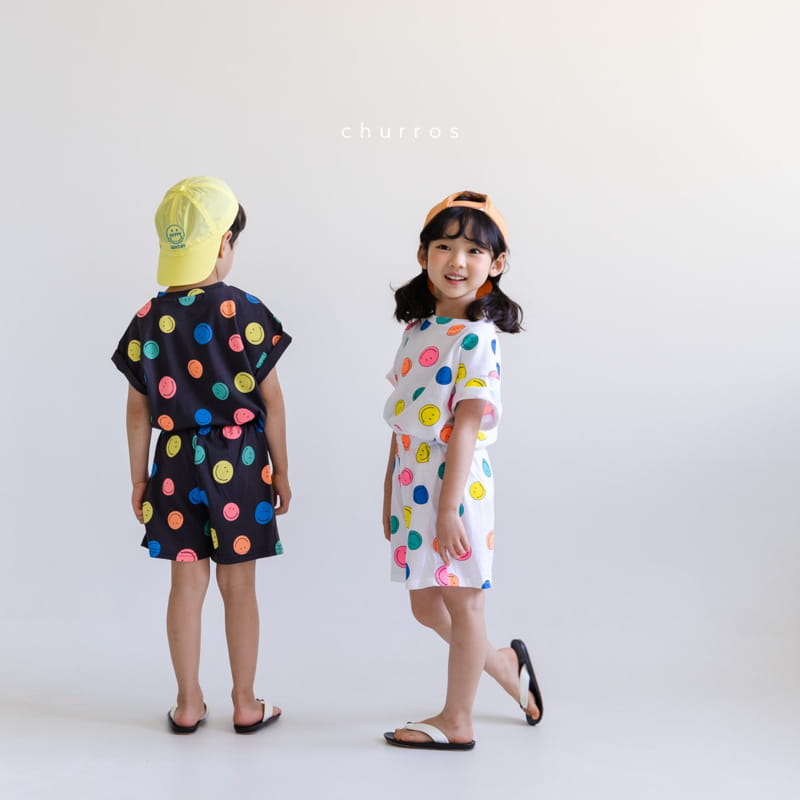 CHURROS - Korean Children Fashion - #Kfashion4kids - Color Smile Top Bottom Set - 7