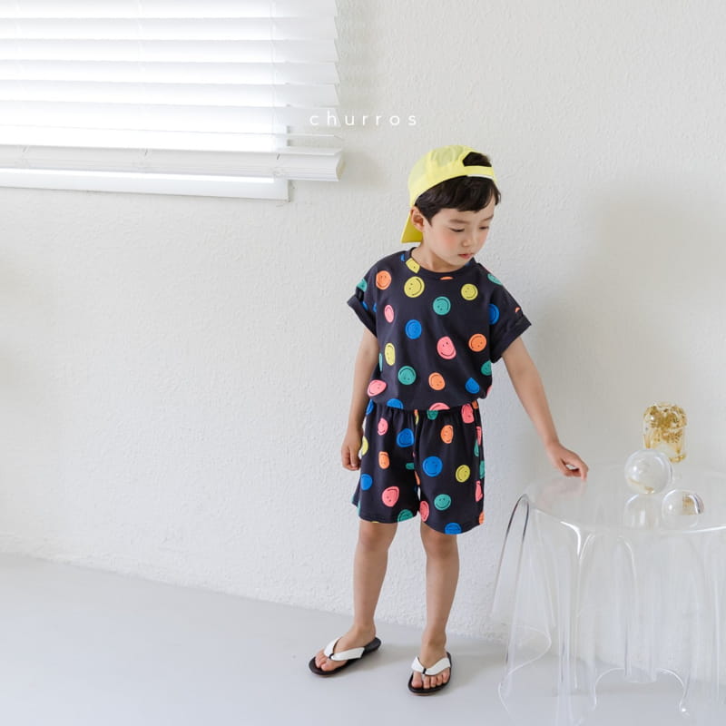 CHURROS - Korean Children Fashion - #Kfashion4kids - Color Smile Top Bottom Set - 8