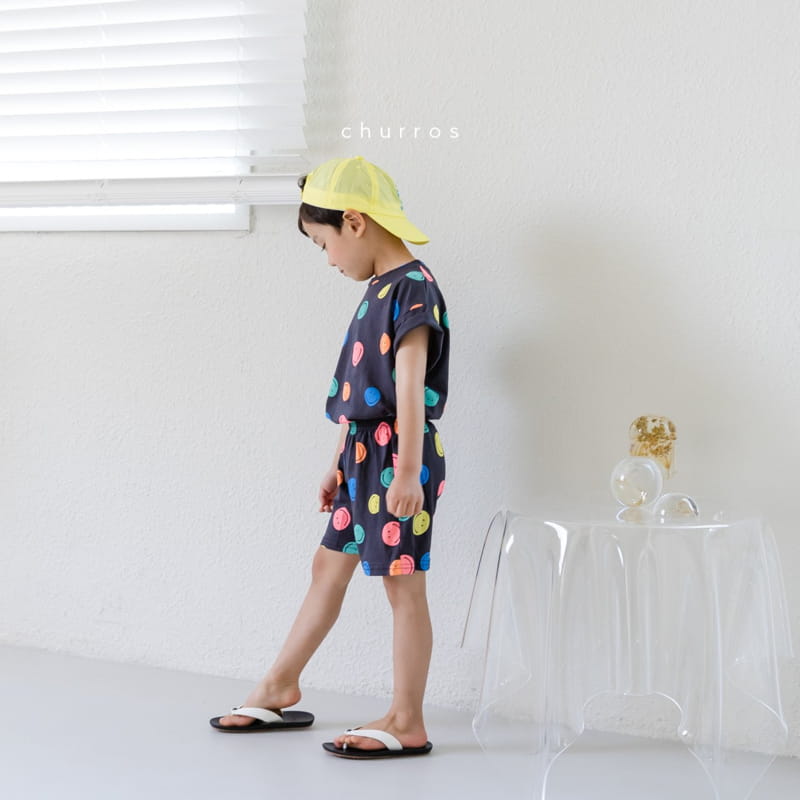 CHURROS - Korean Children Fashion - #Kfashion4kids - Color Smile Top Bottom Set - 9