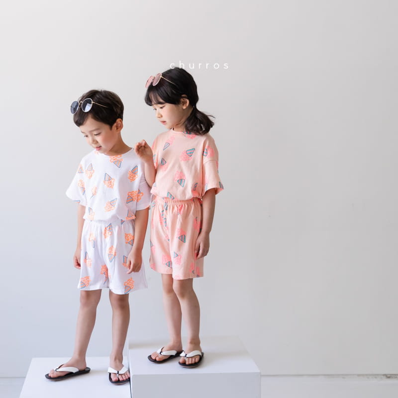 CHURROS - Korean Children Fashion - #Kfashion4kids - Ice Cream Corn Top Bottom Set - 10