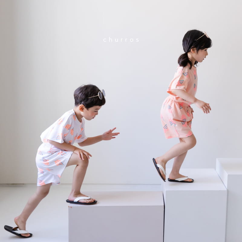CHURROS - Korean Children Fashion - #Kfashion4kids - Ice Cream Corn Top Bottom Set - 4
