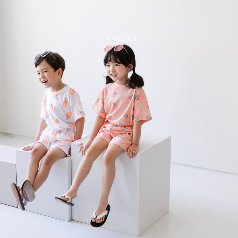 CHURROS - Korean Children Fashion - #Kfashion4kids - Ice Cream Corn Top Bottom Set - 5