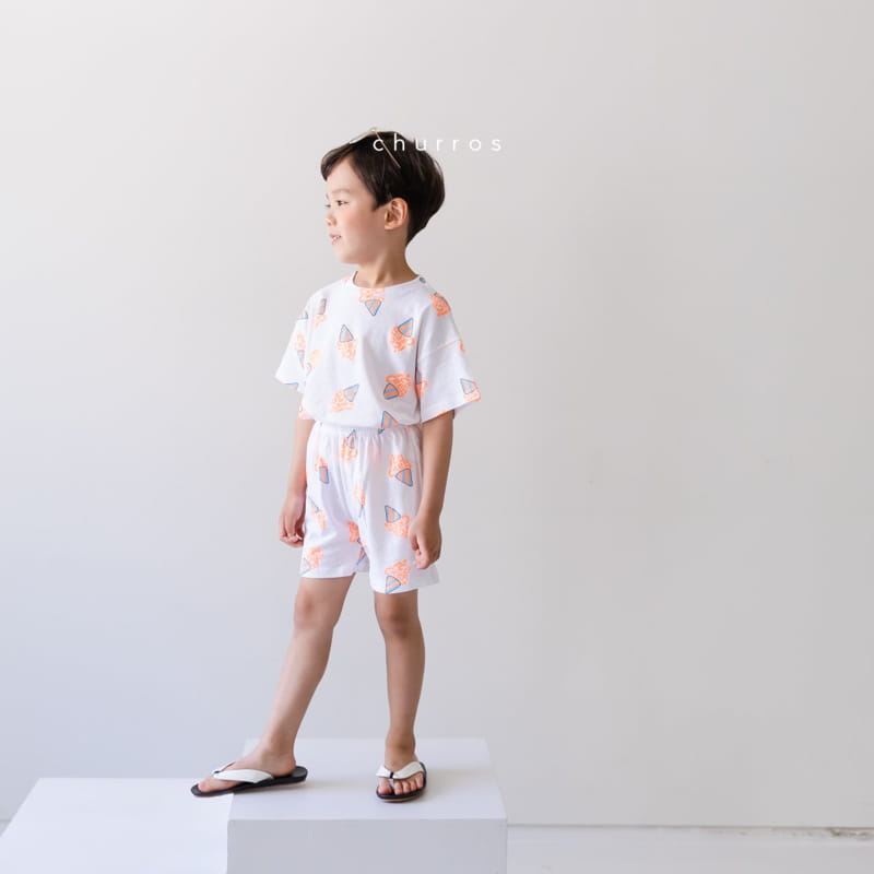 CHURROS - Korean Children Fashion - #Kfashion4kids - Ice Cream Corn Top Bottom Set - 6