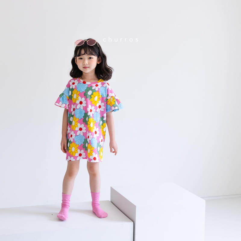 CHURROS - Korean Children Fashion - #Kfashion4kids - Sugar Flower One-piece - 12