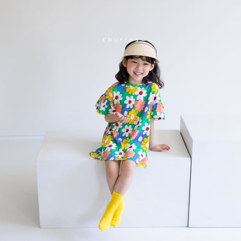 CHURROS - Korean Children Fashion - #Kfashion4kids - Sugar Flower One-piece - 2
