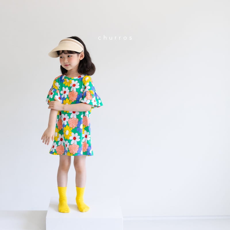 CHURROS - Korean Children Fashion - #Kfashion4kids - Sugar Flower One-piece - 3