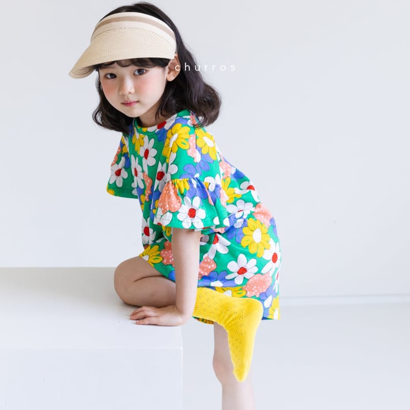 CHURROS - Korean Children Fashion - #Kfashion4kids - Sugar Flower One-piece - 4