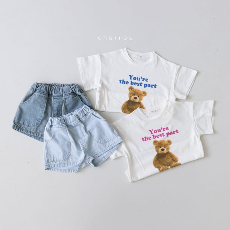 CHURROS - Korean Children Fashion - #Kfashion4kids - Pocket Denim Shorts