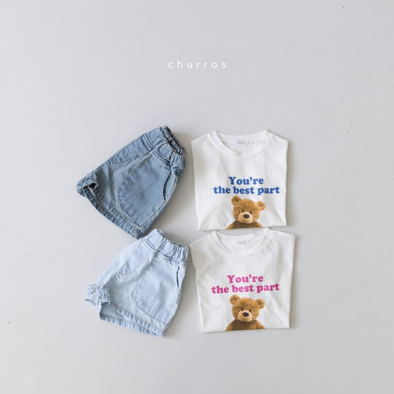 CHURROS - Korean Children Fashion - #Kfashion4kids - Pocket Denim Shorts - 6