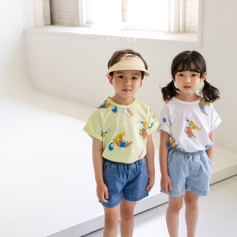 CHURROS - Korean Children Fashion - #Kfashion4kids - Nimo Bending Denim Shorts - 6