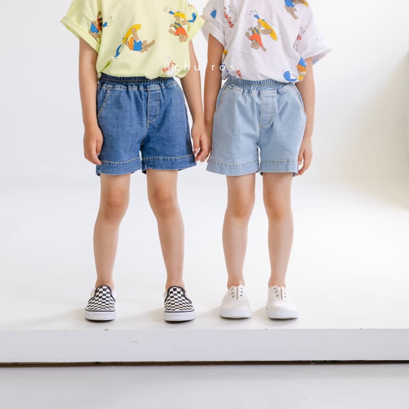 CHURROS - Korean Children Fashion - #Kfashion4kids - Nimo Bending Denim Shorts - 7