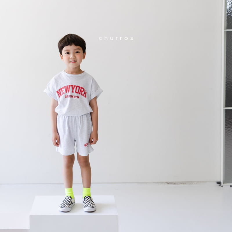 CHURROS - Korean Children Fashion - #Kfashion4kids - New York Top Bottom Set - 12
