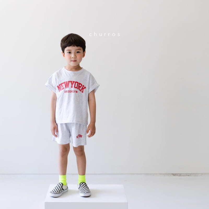 CHURROS - Korean Children Fashion - #Kfashion4kids - New York Top Bottom Set - 8