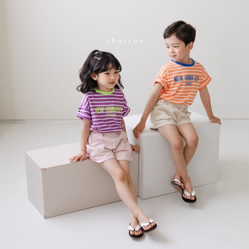 CHURROS - Korean Children Fashion - #Kfashion4kids - Soho Painting Stripes Tee