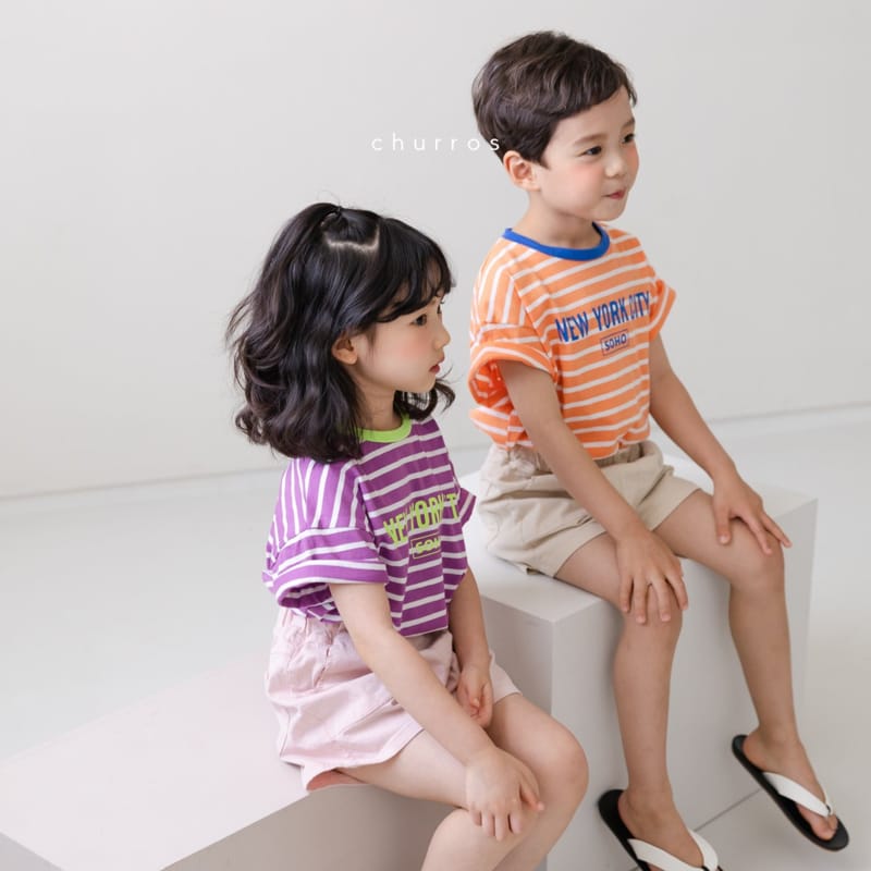 CHURROS - Korean Children Fashion - #Kfashion4kids - Soho Painting Stripes Tee - 11