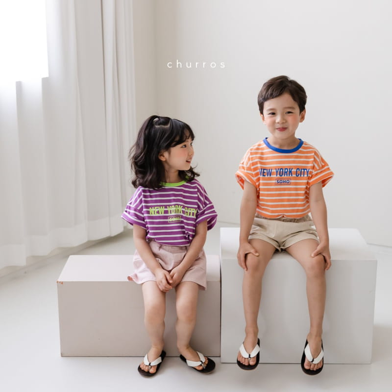 CHURROS - Korean Children Fashion - #Kfashion4kids - Soho Painting Stripes Tee - 12