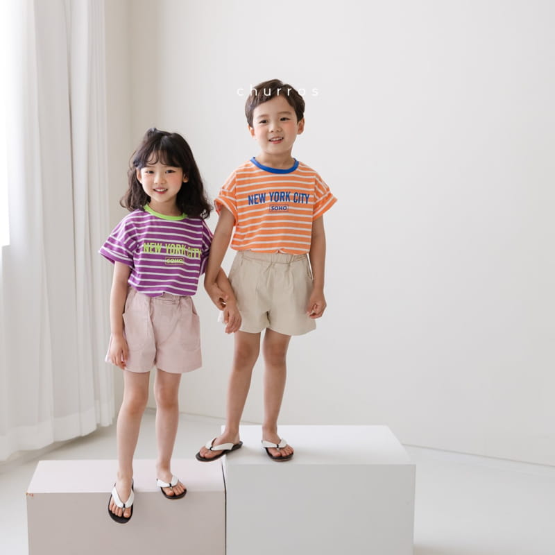 CHURROS - Korean Children Fashion - #Kfashion4kids - Soho Painting Stripes Tee - 4
