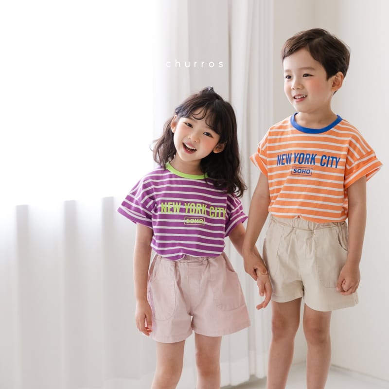CHURROS - Korean Children Fashion - #Kfashion4kids - Soho Painting Stripes Tee - 8