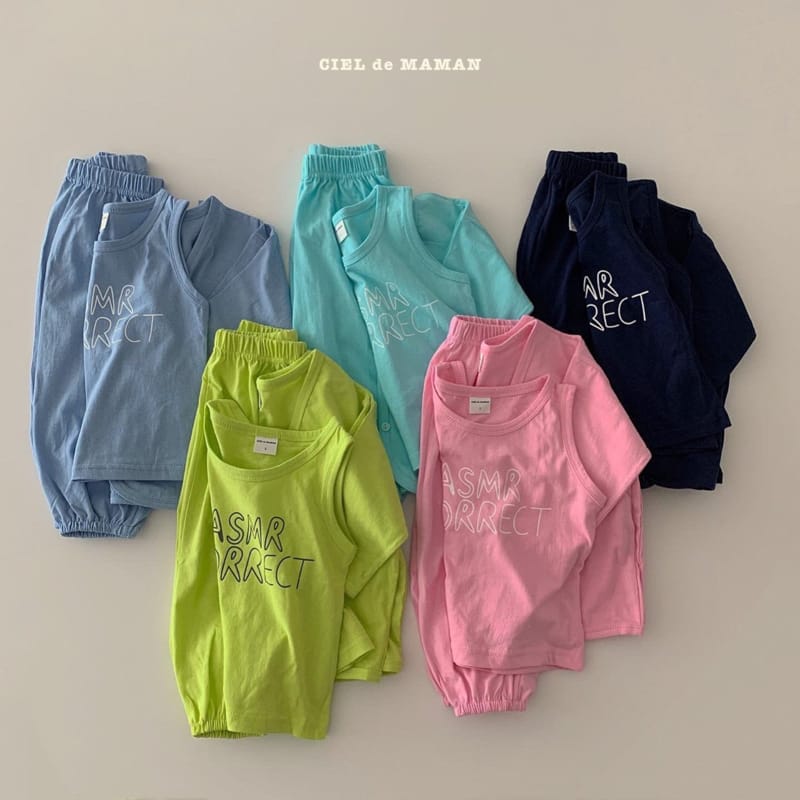 CIEL DE MAMAN - Korean Children Fashion - #Kfashion4kids - Summer Cardigan Sleeveless Bottom Set - 2