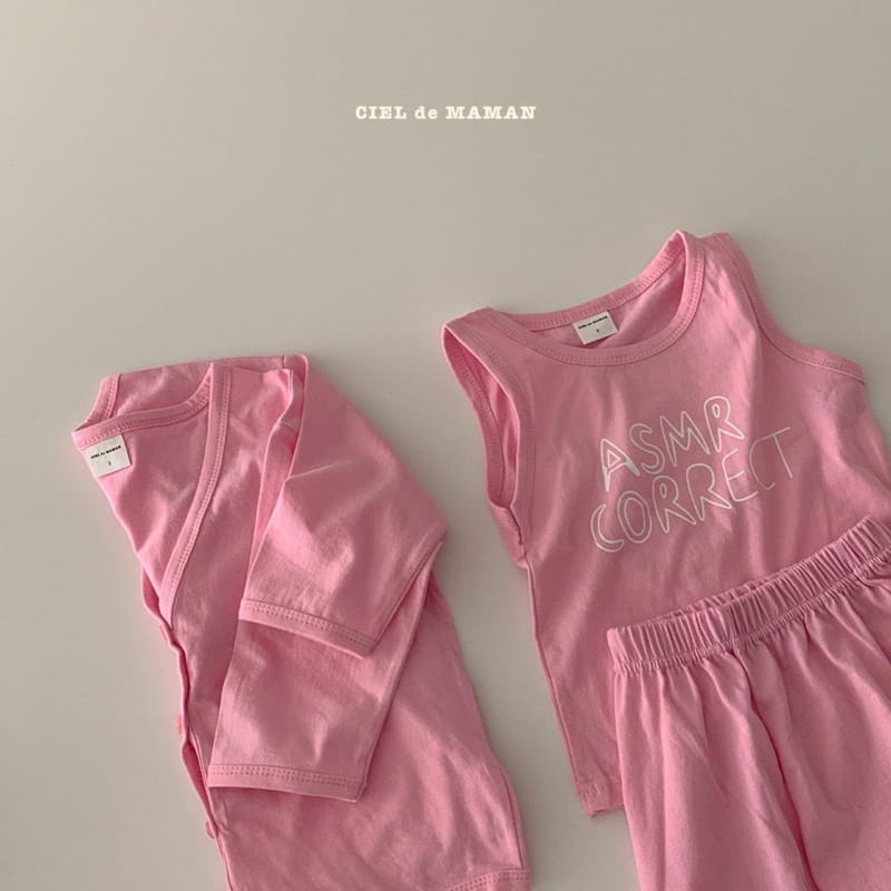 CIEL DE MAMAN - Korean Children Fashion - #Kfashion4kids - Summer Cardigan Sleeveless Bottom Set - 4