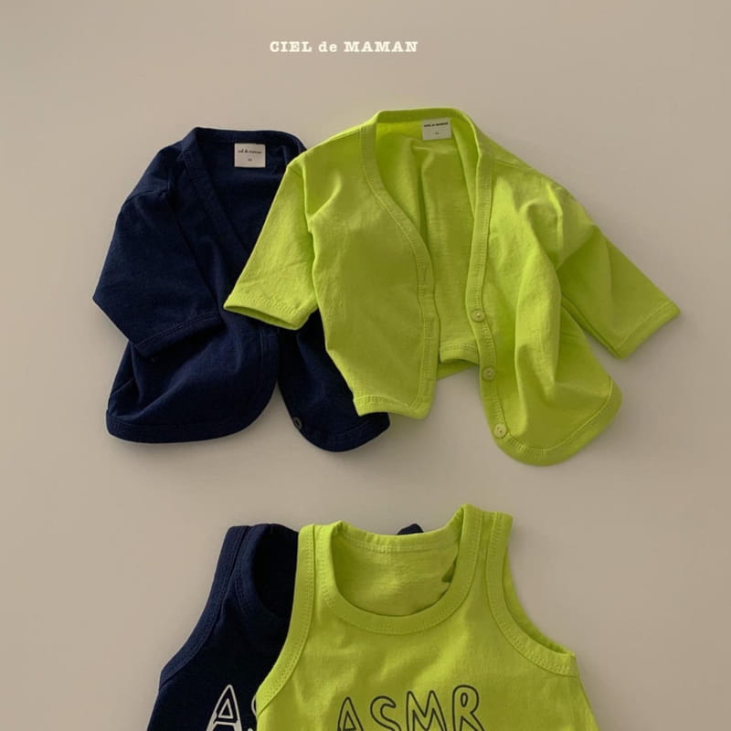 CIEL DE MAMAN - Korean Children Fashion - #Kfashion4kids - Summer Cardigan Sleeveless Bottom Set - 7