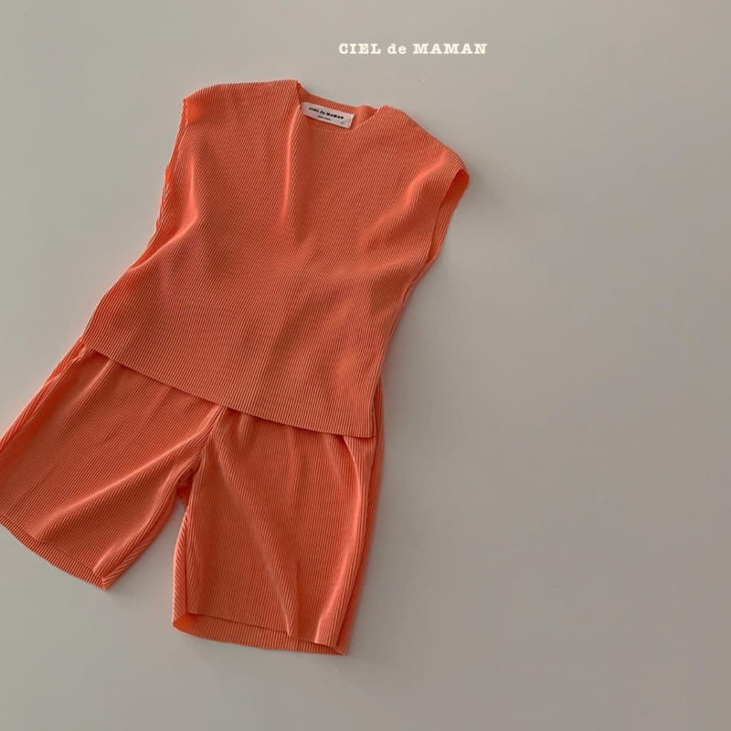 CIEL DE MAMAN - Korean Children Fashion - #Kfashion4kids - Mom Color Pleats Top Bottom Set - 9