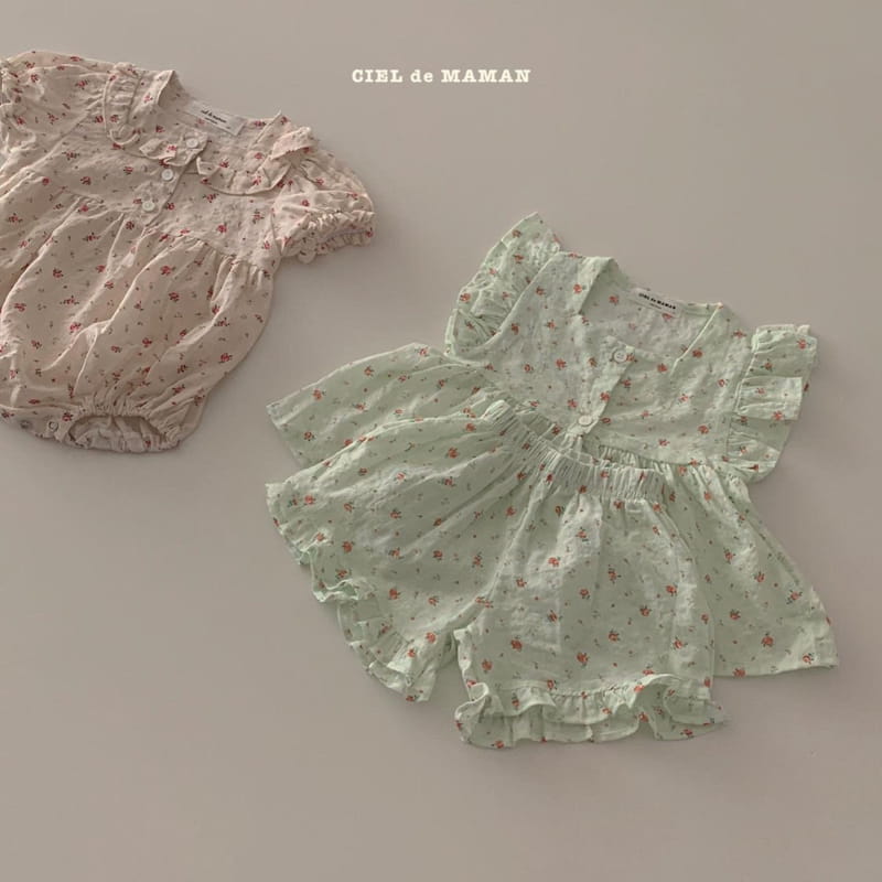 CIEL DE MAMAN - Korean Children Fashion - #Kfashion4kids - Flower Top Bottom Set - 8